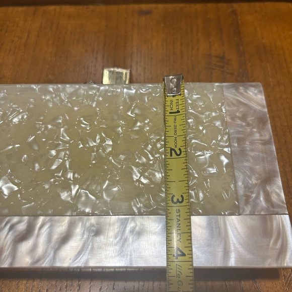 Vintage Cream & Pink Lucite Box Marbleized Crossbody - Picture 14 of 16